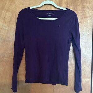 Tommy Hilfiger Women's Deep Purple Long Sleeve Tee